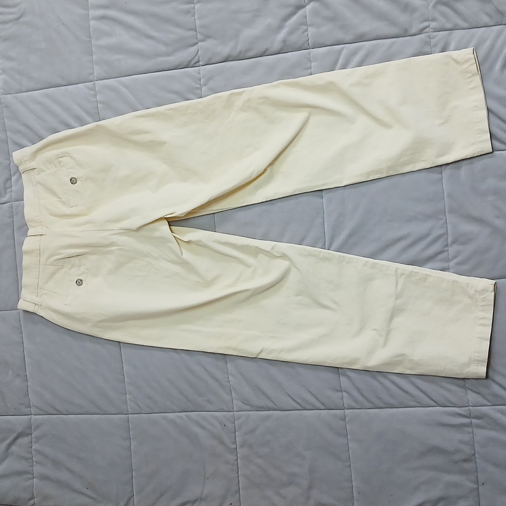 Lee Cream color At The Waist Straight Leg  Corduroy  Pants - Picture 4 of 5